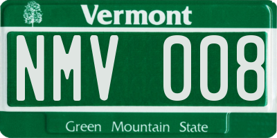 VT license plate NMV008