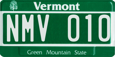 VT license plate NMV010