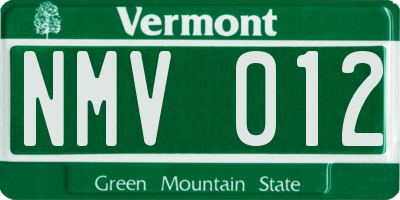 VT license plate NMV012