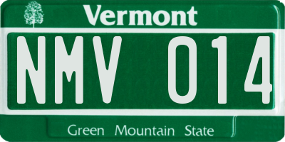 VT license plate NMV014