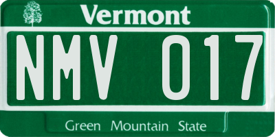 VT license plate NMV017