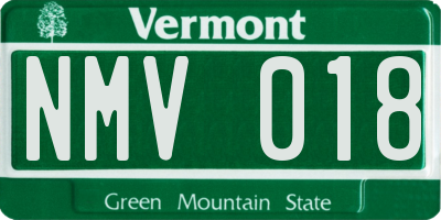 VT license plate NMV018