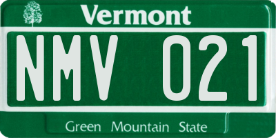 VT license plate NMV021