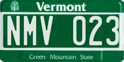 VT license plate NMV023