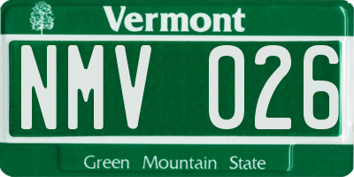 VT license plate NMV026