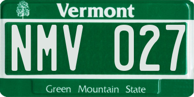 VT license plate NMV027