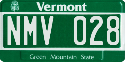 VT license plate NMV028