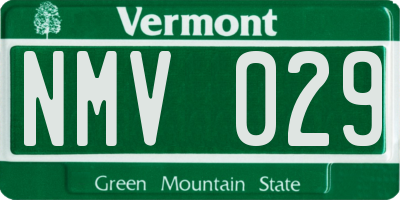 VT license plate NMV029