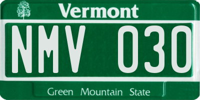 VT license plate NMV030