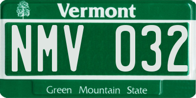 VT license plate NMV032