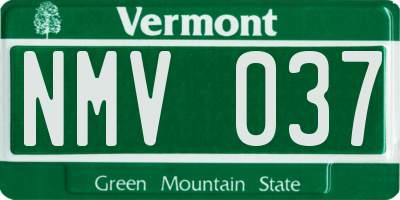 VT license plate NMV037