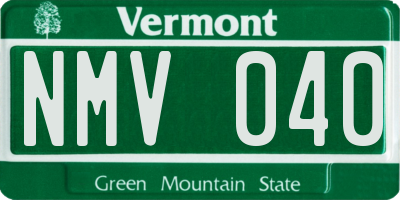 VT license plate NMV040