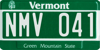 VT license plate NMV041