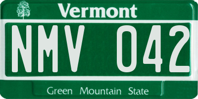 VT license plate NMV042