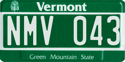VT license plate NMV043