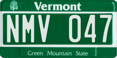 VT license plate NMV047