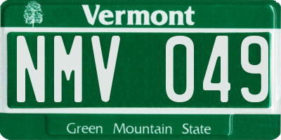 VT license plate NMV049