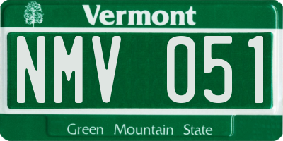 VT license plate NMV051
