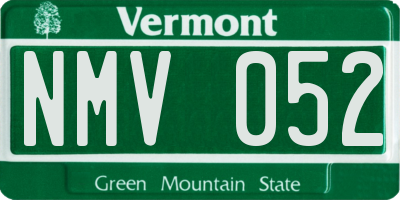 VT license plate NMV052
