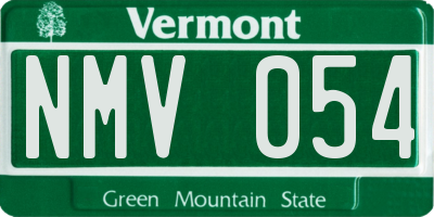 VT license plate NMV054