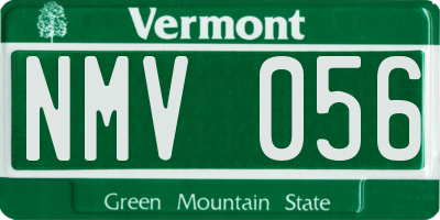 VT license plate NMV056