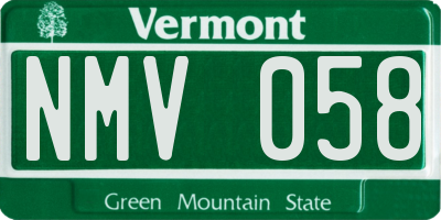 VT license plate NMV058