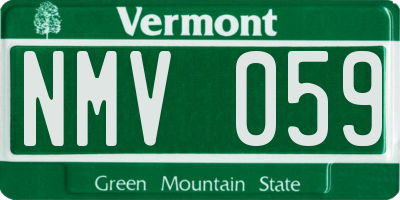 VT license plate NMV059