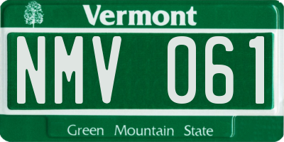 VT license plate NMV061