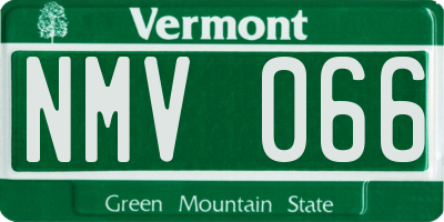 VT license plate NMV066