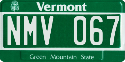 VT license plate NMV067