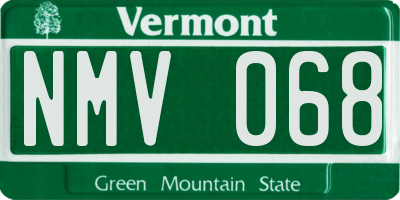 VT license plate NMV068