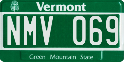 VT license plate NMV069