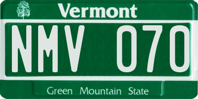 VT license plate NMV070
