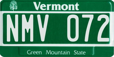 VT license plate NMV072