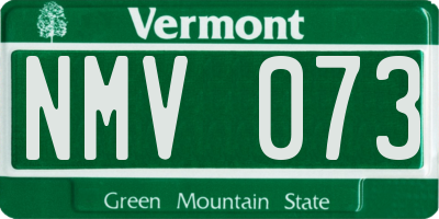 VT license plate NMV073