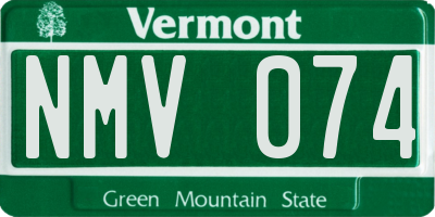 VT license plate NMV074