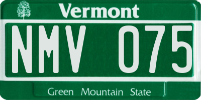 VT license plate NMV075