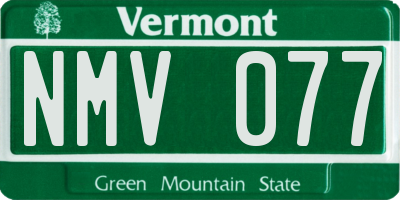 VT license plate NMV077