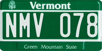 VT license plate NMV078