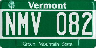 VT license plate NMV082