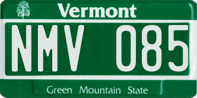 VT license plate NMV085