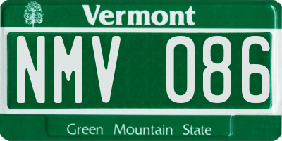 VT license plate NMV086