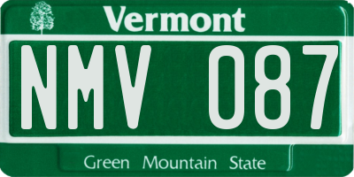 VT license plate NMV087