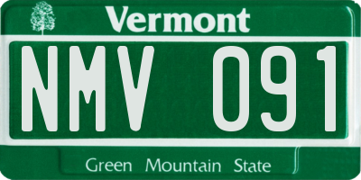 VT license plate NMV091