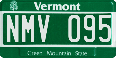 VT license plate NMV095