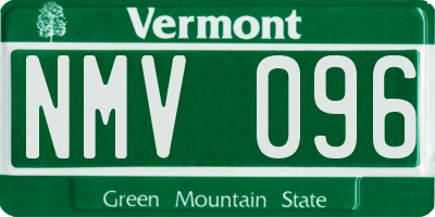VT license plate NMV096