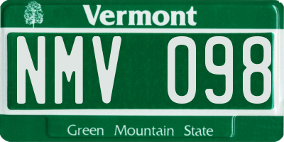 VT license plate NMV098