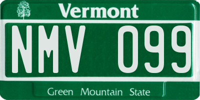 VT license plate NMV099