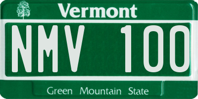 VT license plate NMV100