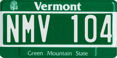 VT license plate NMV104
